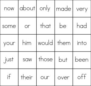 List-4-Sight-Word-Bingo-Card-5